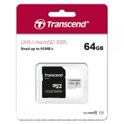 Transcend 64GB Micro SD UHS-I U1 Memory Card with Adapter